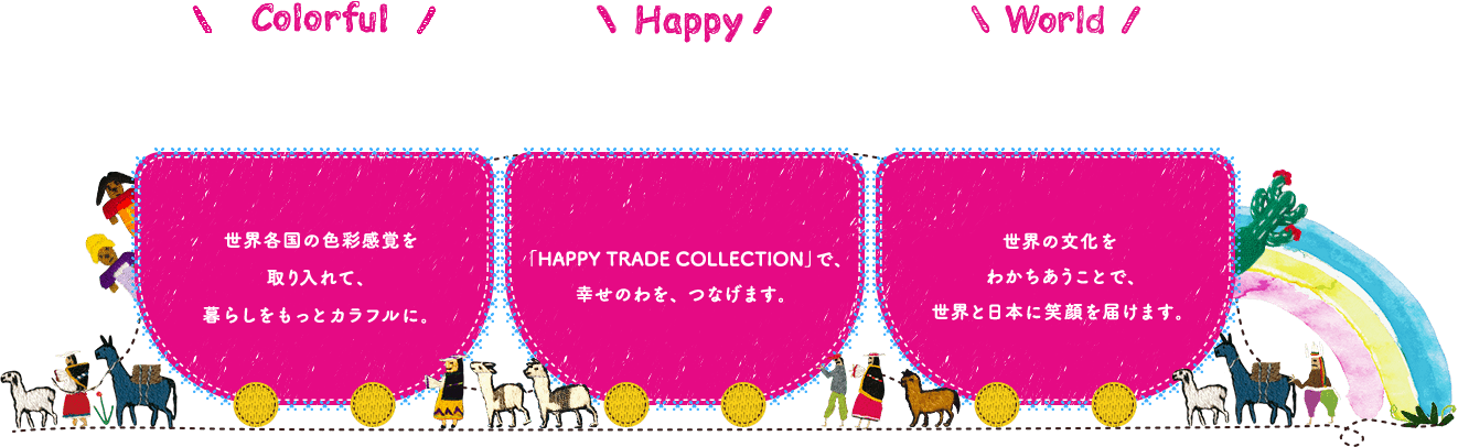 COLORFUL ƹο̴Фơ餷äȥեˡHAPPYHAPPY TRADE CollectionפǡΤ򡢤ĤʤޤWORLD ʸ狼Ȥǡ ܤ˾дϤޤ